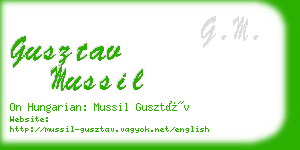 gusztav mussil business card